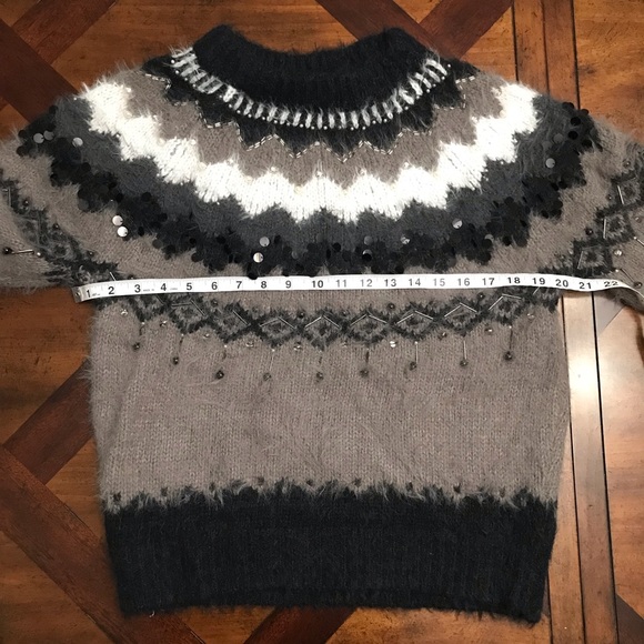 Anthropologie Sleeping on Snow Fair Isle Bubble-Sleeve Pullover sweater - Picture 9 of 9